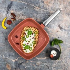 Westinghouse Grillpan Performance - Rebel Red - 28 X 28 Cm - Standaard Anti-aanbaklaag -Cuisine Et Table WCFP0095G28OR 10