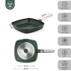 Westinghouse Grillpan Performance - Gracious Green - 28 X 28 Cm - Standaard Anti-aanbaklaag -Cuisine Et Table WCFP0095G28SG 3