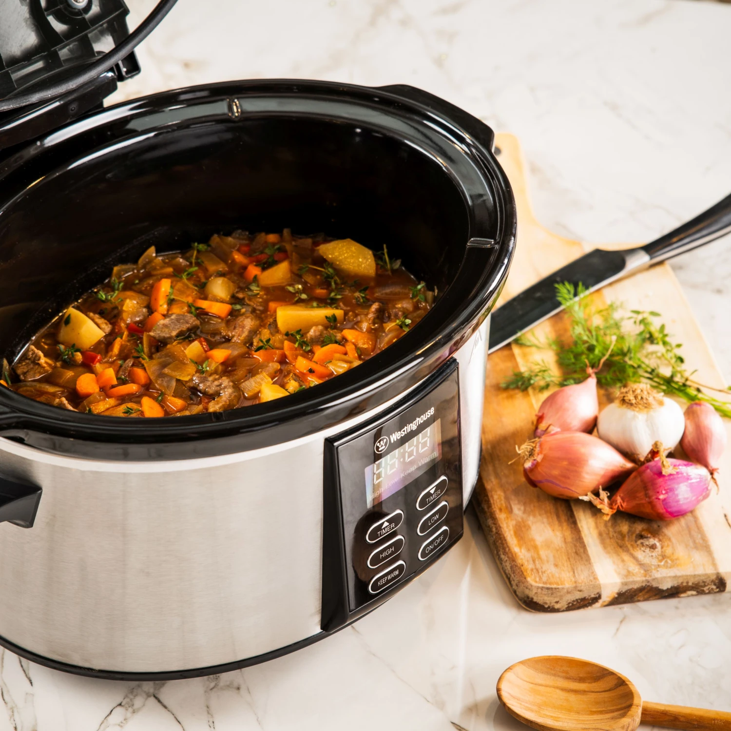Westinghouse Slowcooker - Uitneembare Keramische Pan - RVS - 6 Liter - WKSC65 4 Westinghouse Slowcooker - Uitneembare Keramische Pan - RVS - 6 Liter - WKSC65 - Image 2