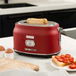 Westinghouse Broodrooster Retro Collections - 2 Sleuven - Cranberry Red - WKTTB857RD -Cuisine Et Table WKTTB857RD Retro 2 Slice Toaster 7