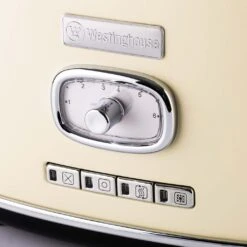 Westinghouse Broodrooster Retro Collections - 2 Sleuven - Vanilla White - WKTTB857WH -Cuisine Et Table WKTTB857WH Retro 2 Slice Toaster 2