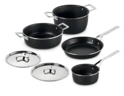Alessi Pannenset Pots&Pans - AJM100S6 A - Zwart - 4 Delige Set - Door Jasper Morrison -Cuisine Et Table alessi pannenset pots pans zwart