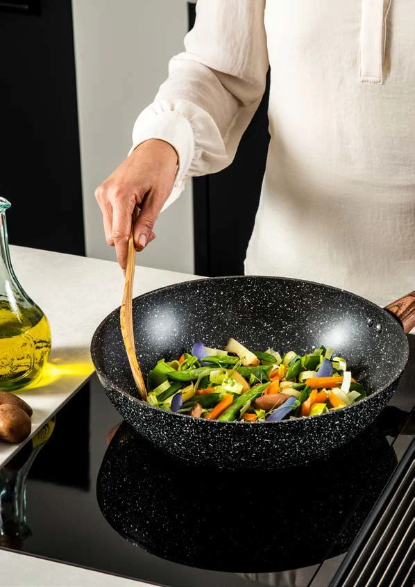 Westinghouse Wokpan Marble Wood - ø 30 Cm - Standaard Anti-aanbaklaag 4 Westinghouse Wokpan Marble Wood - ø 30 Cm - Standaard Anti-aanbaklaag - Image 2