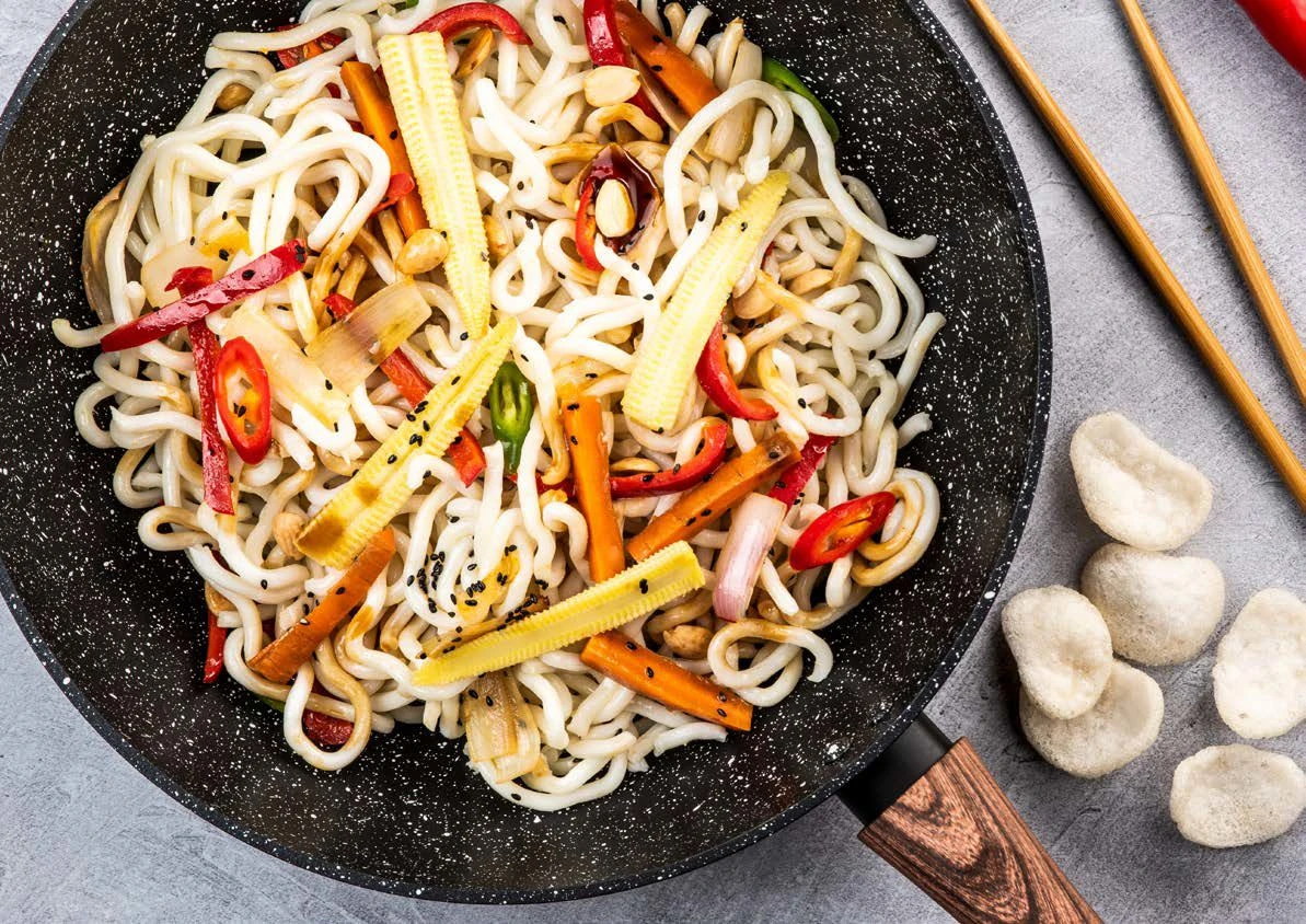 Westinghouse Wokpan Marble Wood - ø 30 Cm - Standaard Anti-aanbaklaag 5 Westinghouse Wokpan Marble Wood - ø 30 Cm - Standaard Anti-aanbaklaag - Image 3