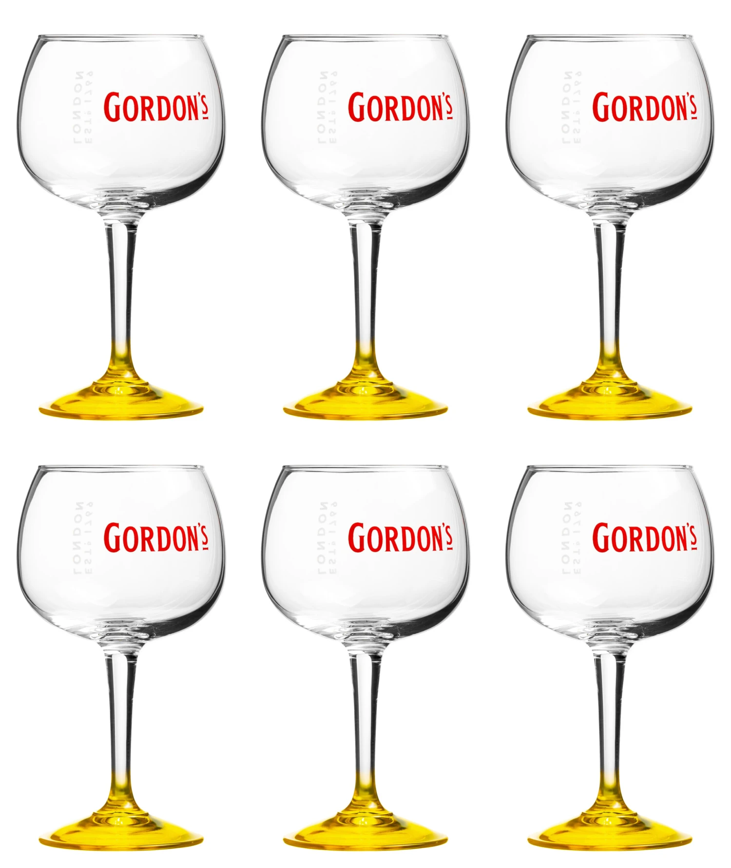 Gordon's Gin Tonic Glazen - Lemon - 6 Stuks 3 Gordon's Gin Tonic Glazen - Lemon - 6 Stuks