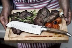 Laguiole Style De Vie Santokumes Olijfhout Met Snijplank -Cuisine Et Table gr20sf20Laguiole20santuko20olijf204