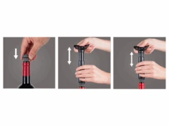 Vacu Vin Wijnpomp Met 2 Wijnstoppers - Wine Saver Concerto - Zwart -Cuisine Et Table instructie pomp zwart fancy 1