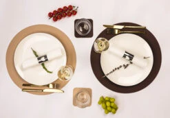 Jay Hill Placemats - Vegan Leer - Bruin / Zand - Dubbelzijdig - ø 38 Cm - 6 Stuks -Cuisine Et Table jay hill placemat 7 1