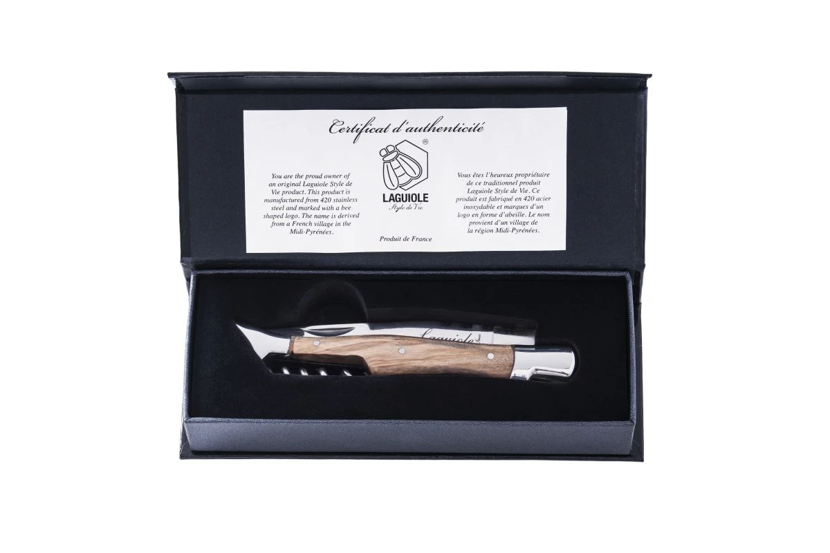 Laguiole Style De Vie Zakmes Met Kurkentrekker - Olijfhout 4 Laguiole Style De Vie Zakmes Met Kurkentrekker - Olijfhout - Image 2