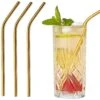 Sareva Herbruikbare Rietjes - Met Borstel - Goud - Gebogen - 4 Stuks -Cuisine Et Table product 7 5