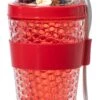 Sareva Muesli Beker - Met Lepel - Yoghurt 2 Go - Rood -Cuisine Et Table rood 1 1 1