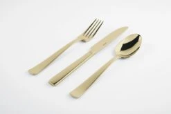 Sambonet Bestekset Flat - Champagne - 24 Delig / 6 Personen 12 Sambonet Bestekset Flat - Champagne - 24 Delig / 6 Personen -Cuisine Et Table sambonet bestekset flat champagne sfeer4